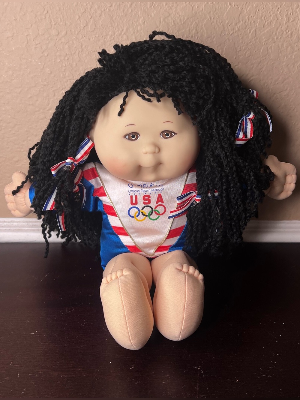 Vintage 1995 Mattel OlympiKids USA Team Mascot Cabbage Patch Gymnast Doll